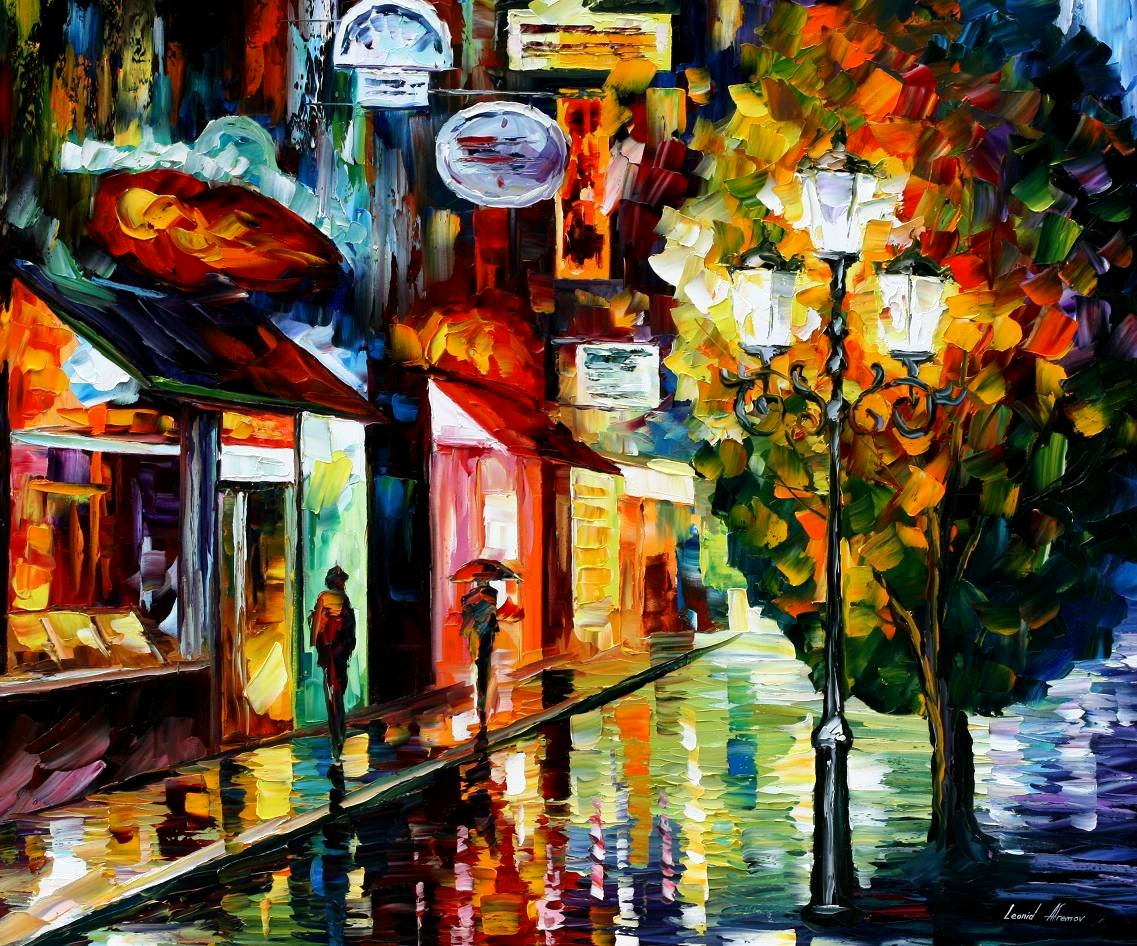 Modern impressionism palette knife oil painting City062