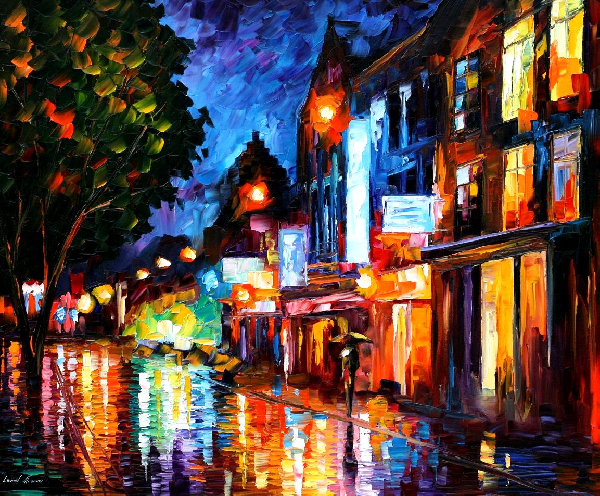 Modern impressionism palette knife oil painting City071