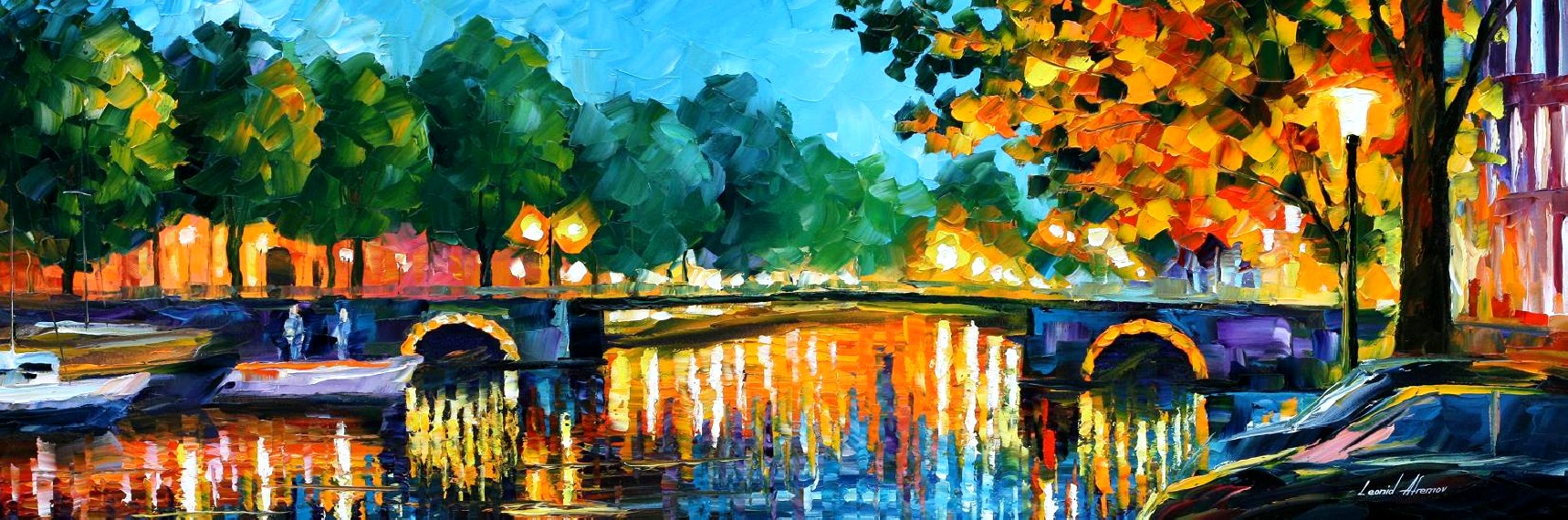 Modern impressionism palette knife oil painting City073
