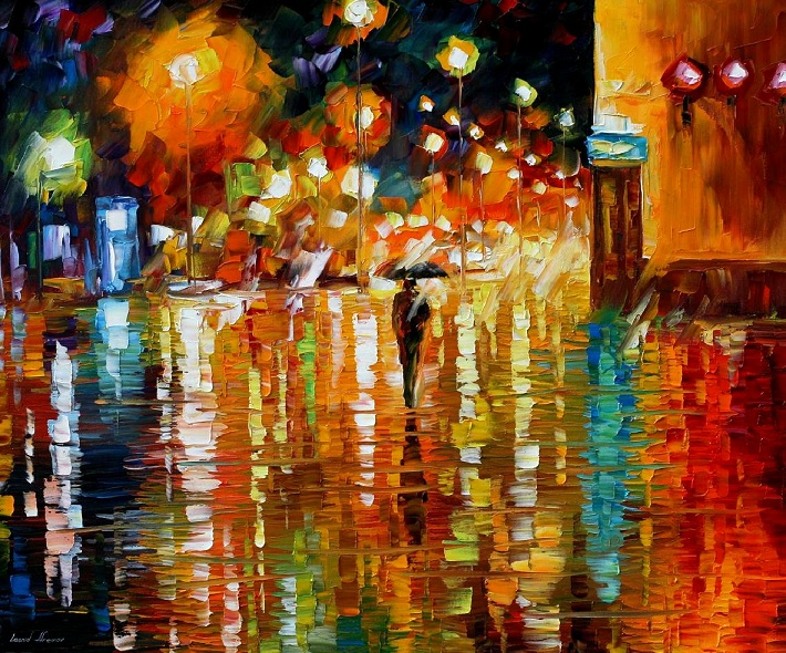 Modern impressionism palette knife oil painting City087