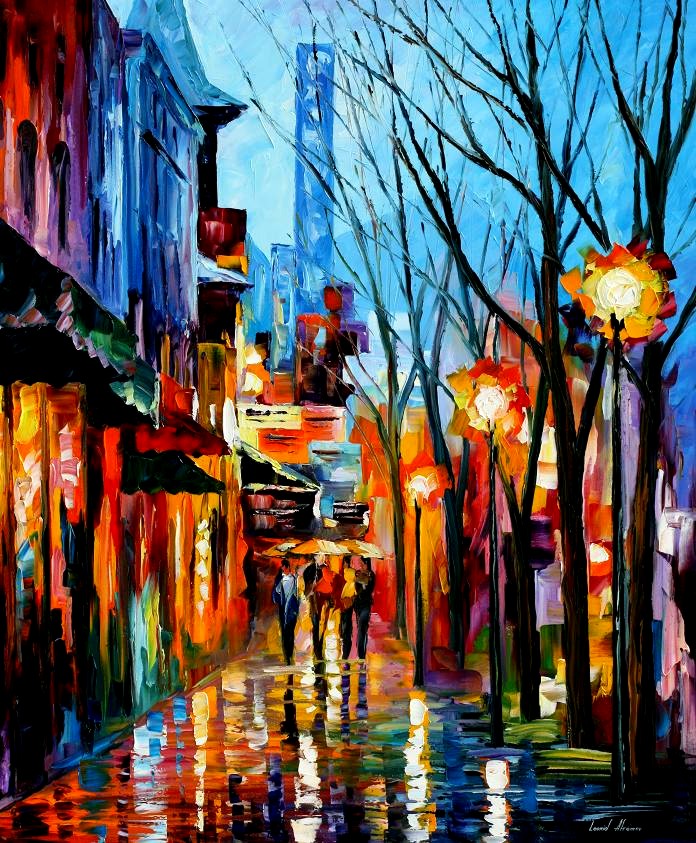 Modern impressionism palette knife oil painting City090