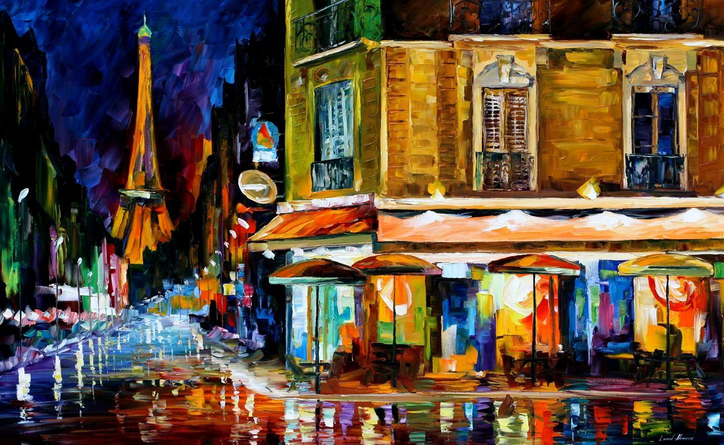 Modern impressionism palette knife oil painting City095