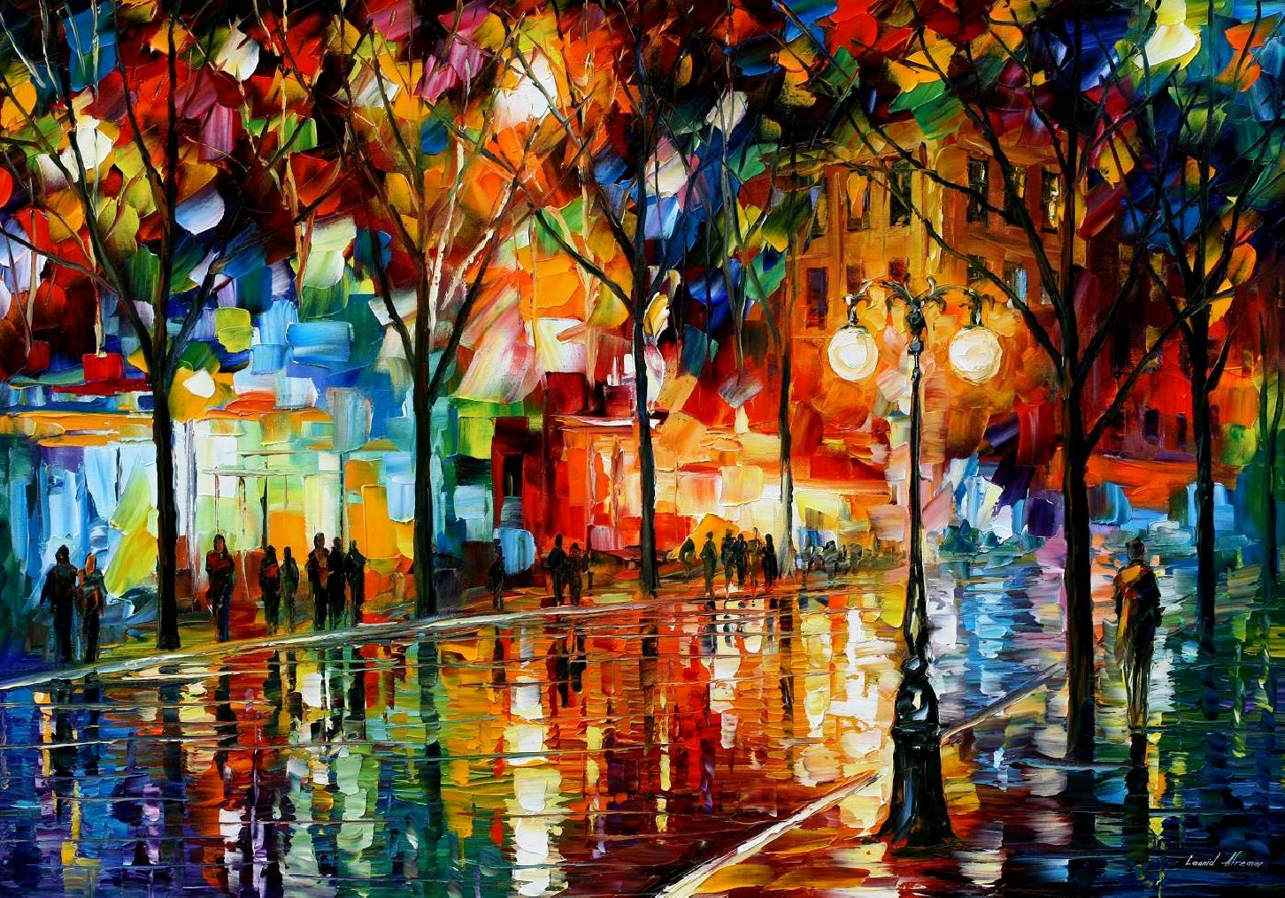 Modern impressionism palette knife oil painting kp15020