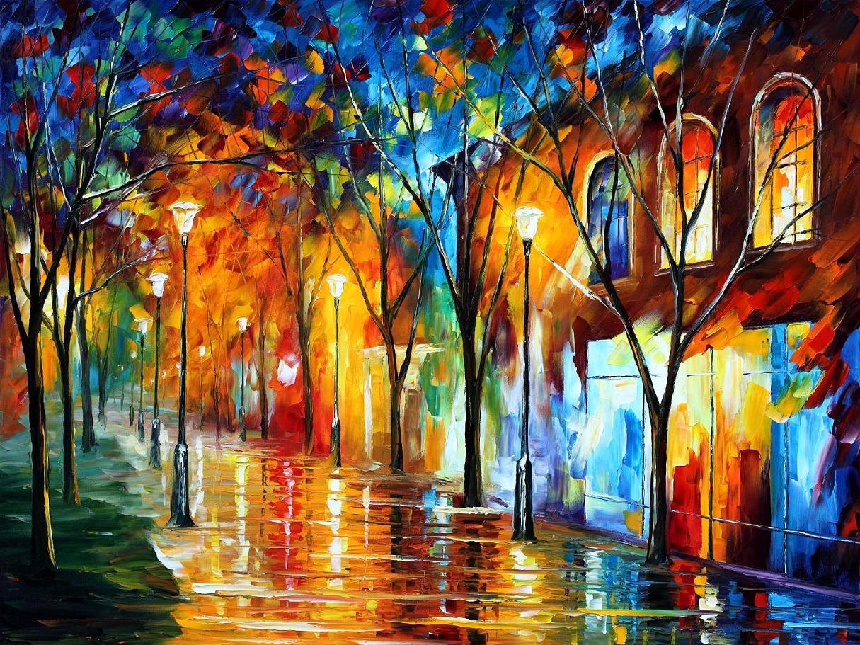 Modern impressionism palette knife oil painting kp15062