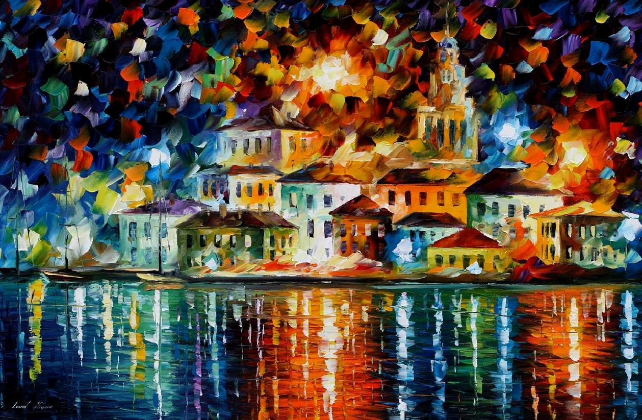 Modern impressionism palette knife oil painting kp15066