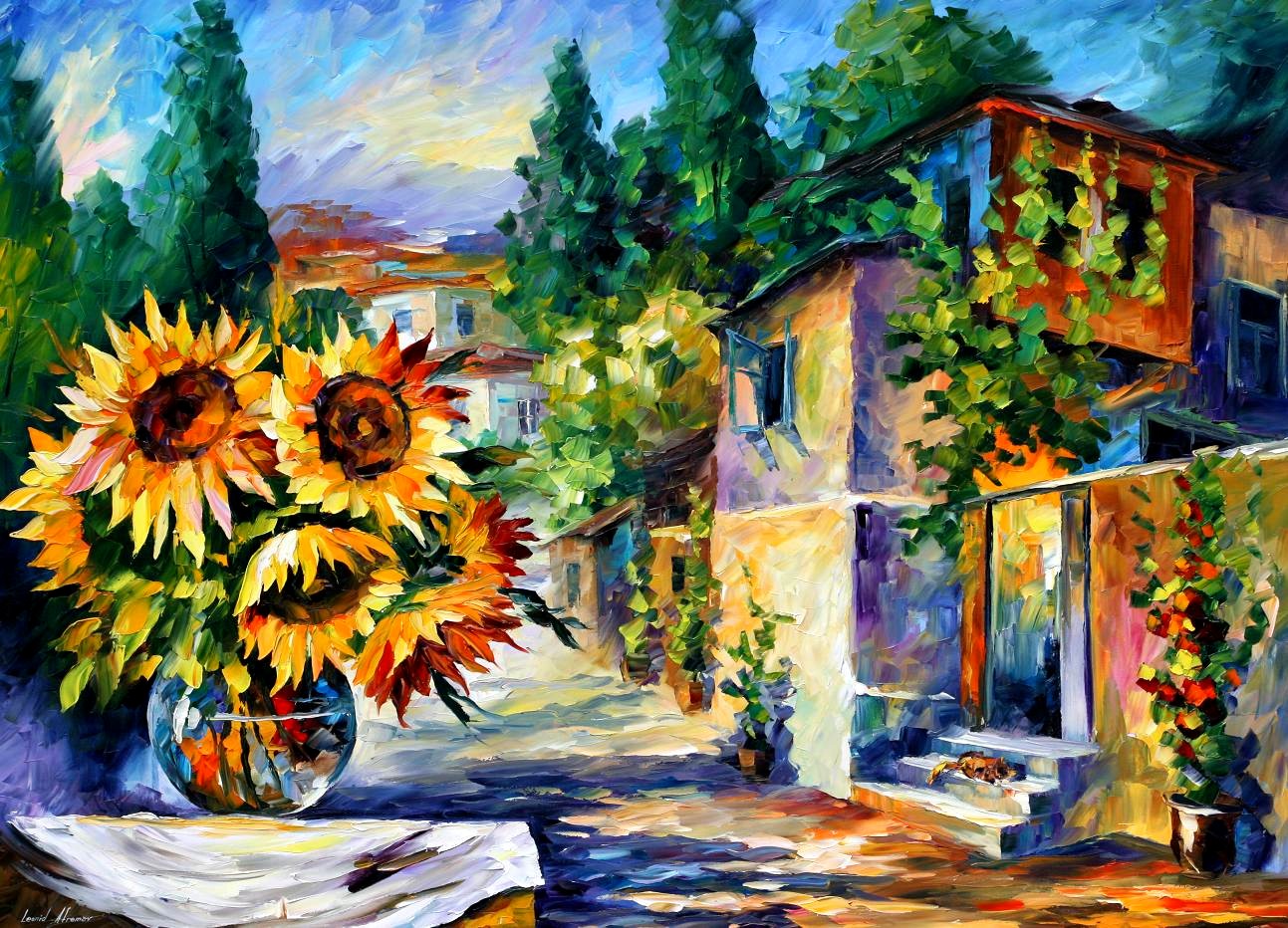 Modern impressionism palette knife oil painting kp15151