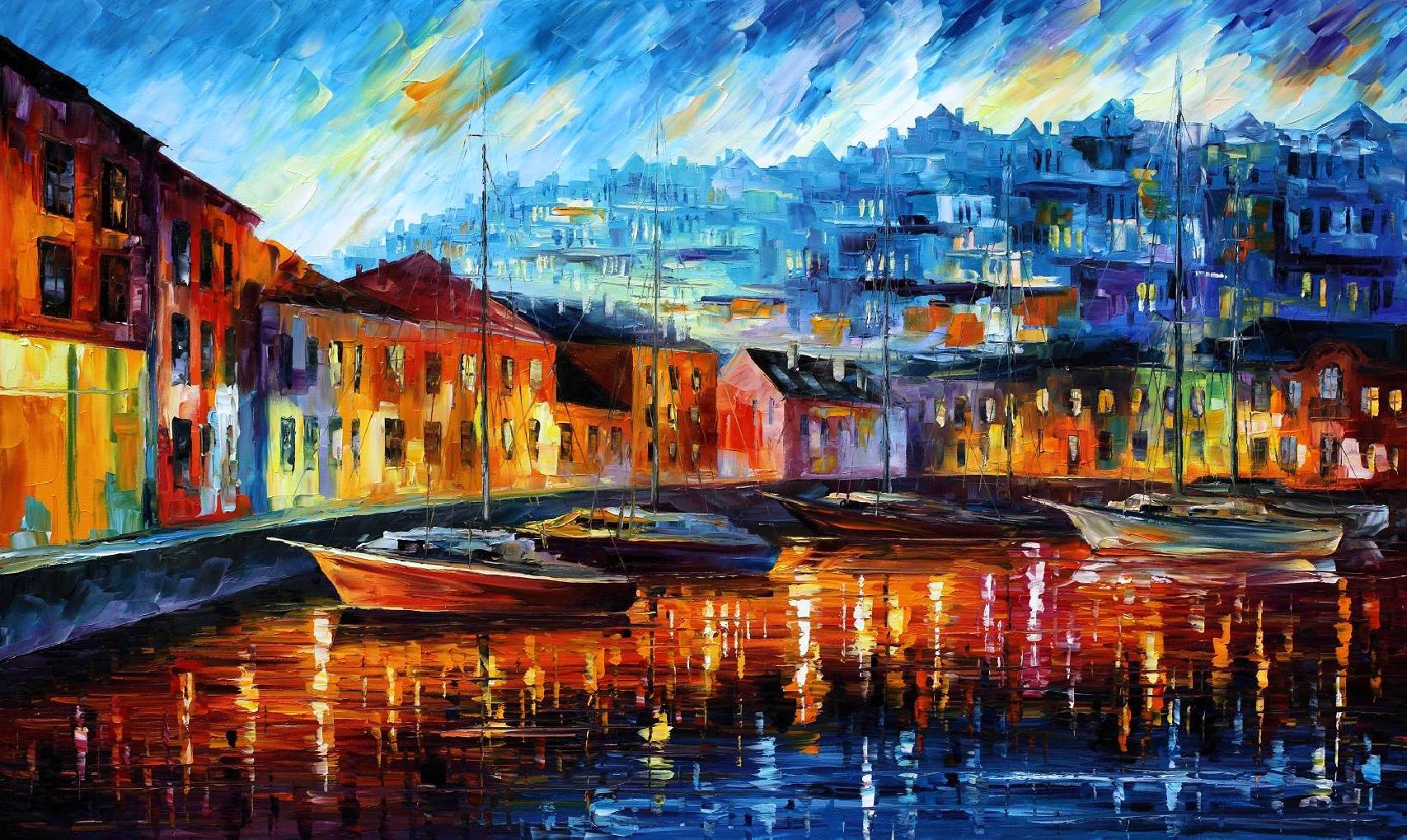 Modern impressionism palette knife oil painting kp15155