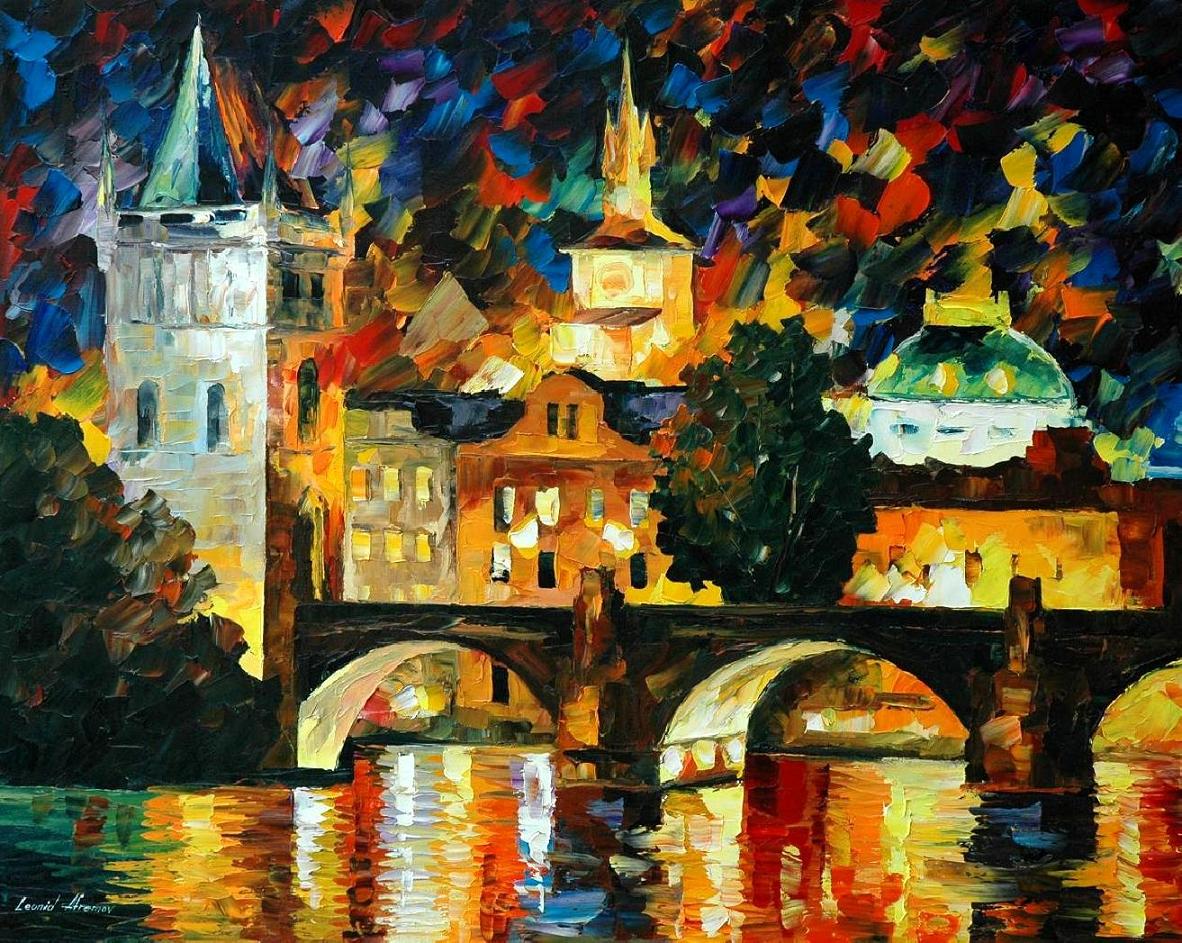 Modern impressionism palette knife oil painting kp15188