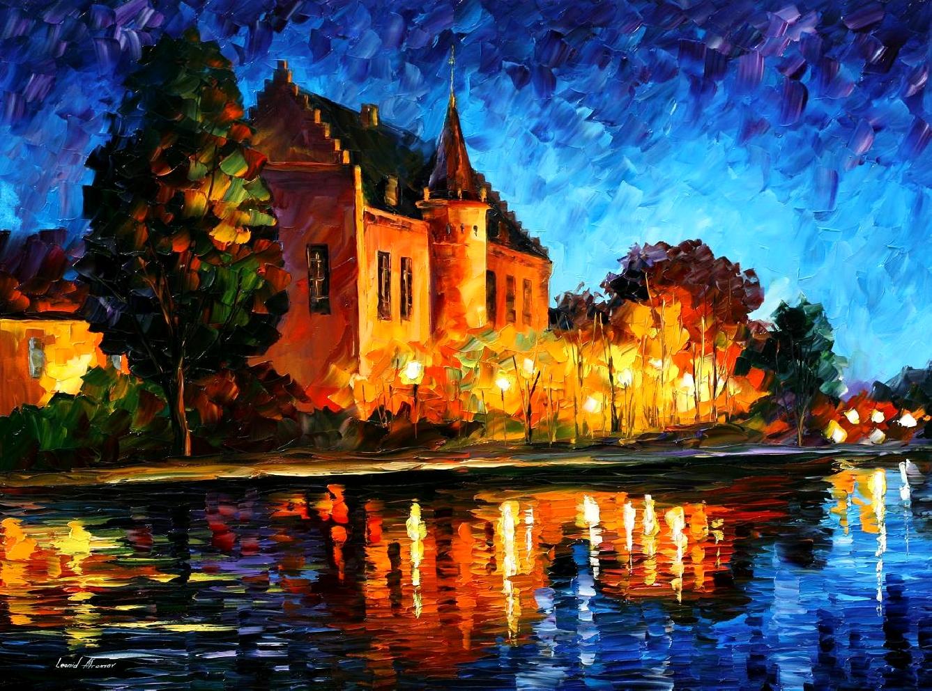 Modern impressionism palette knife oil painting kp15227