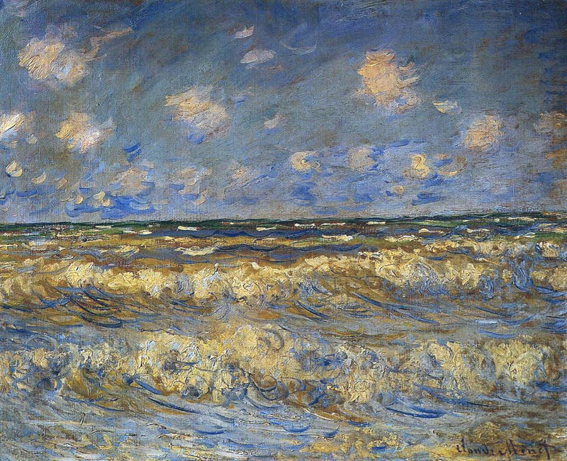 Cloude Monet Classical Oil Paintings A Stormy Sea 1884