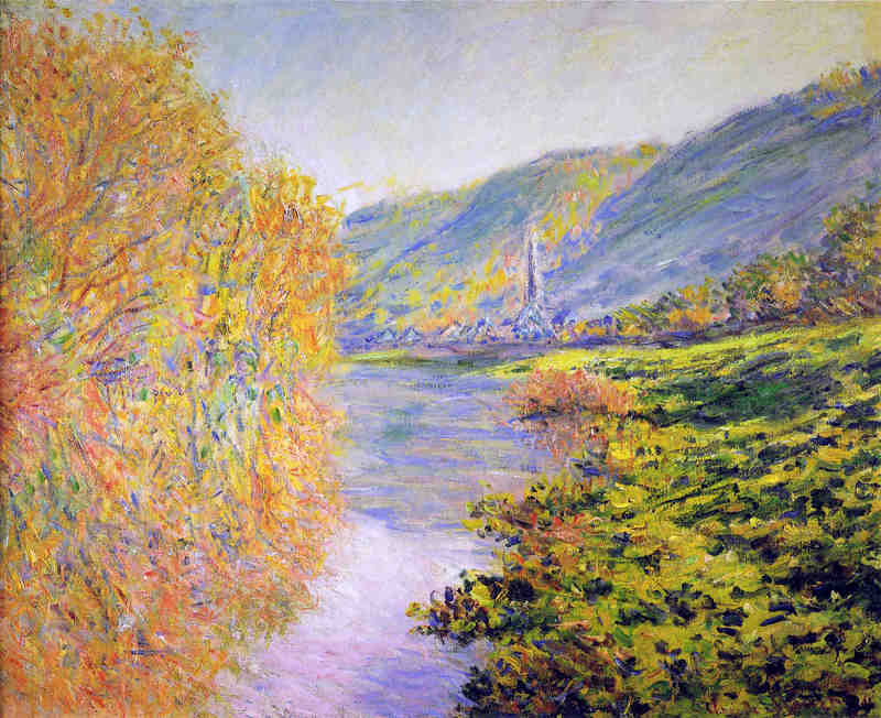 Monet Paintings Banks of the Seine at Jeufosse, Autumn 1884