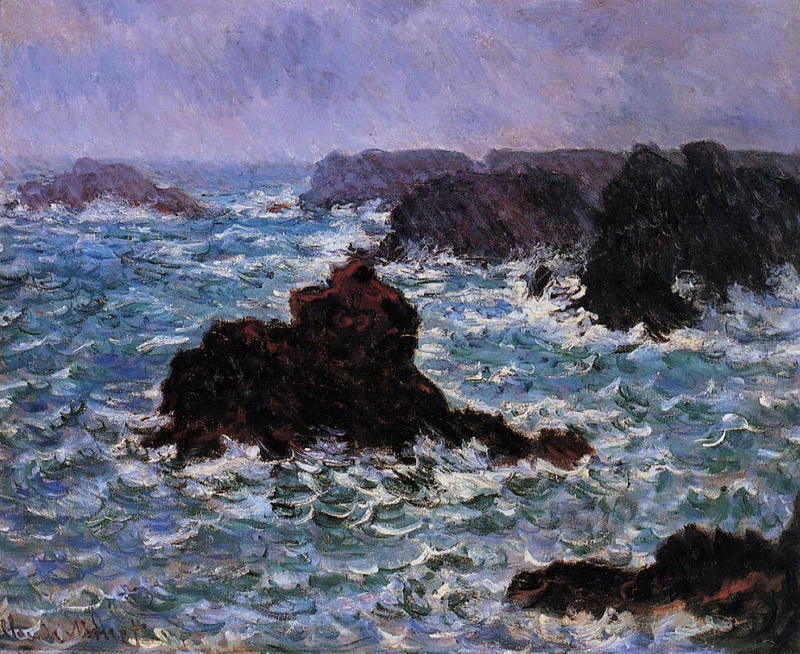 Cloude Monet Oil Paintings Belle-Ile, Rain Effect 1886