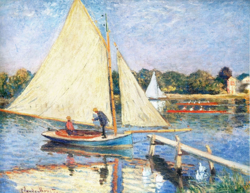 Cloude Monet Paintings Boaters at Argenteuil 1874
