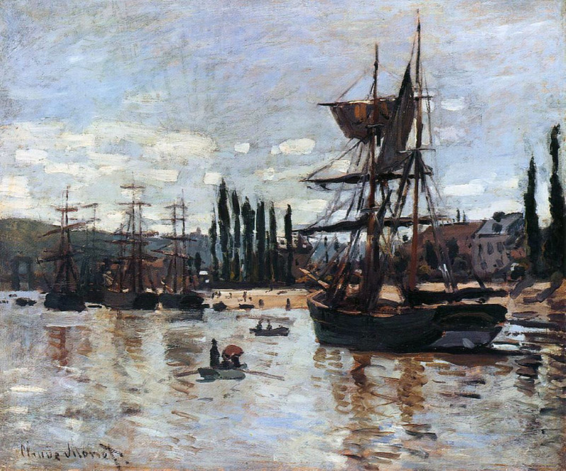 Cloude Monet Oil Paintings Boats at Rouen 1872
