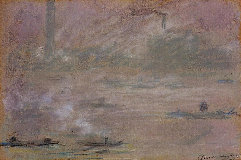 Cloude Monet Oil Paintings Boats on the Thames, London 1901