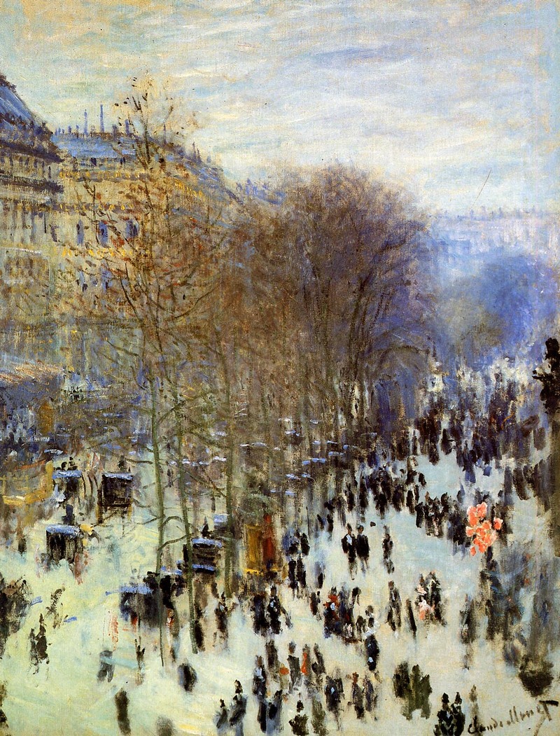 Cloude Monet Paintings Boulevard of Capucines 1874