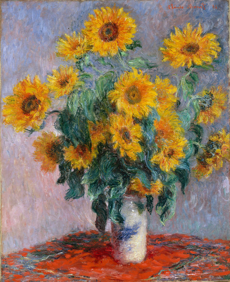 Cloude Monet Oil Painting Bouquet of Sunflowers 1880