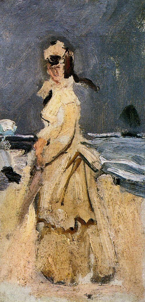 Cloude Monet Paintings Camille on the Beach 1871