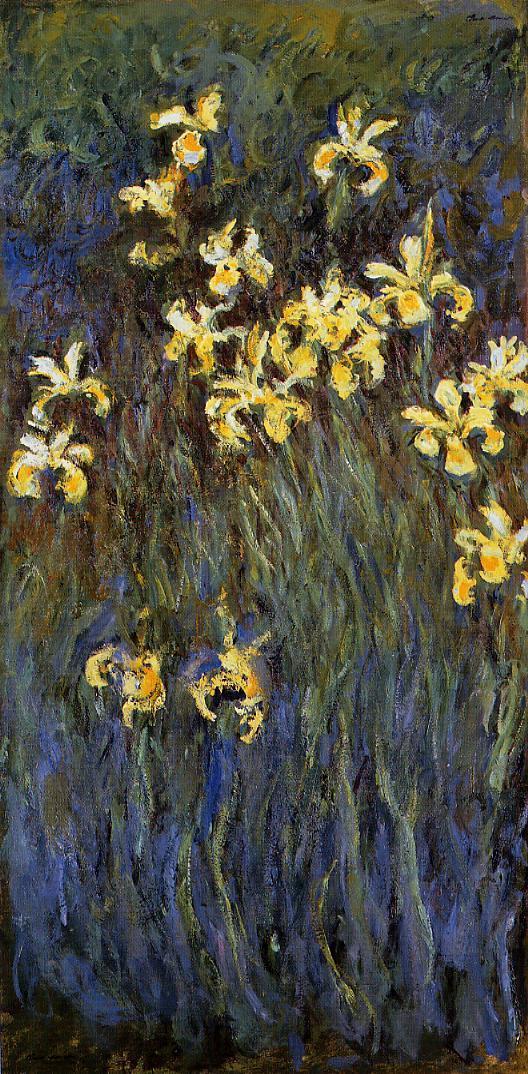 Cloude Monet Classical Oil Paintings The Yellow Irises 1917