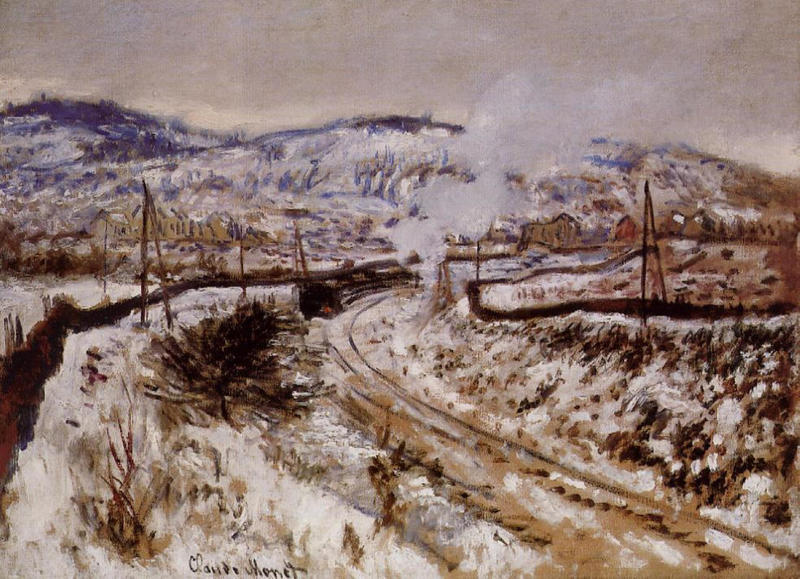 Cloude Monet Oil Paintings Train in the Snow at Argenteuil 1875
