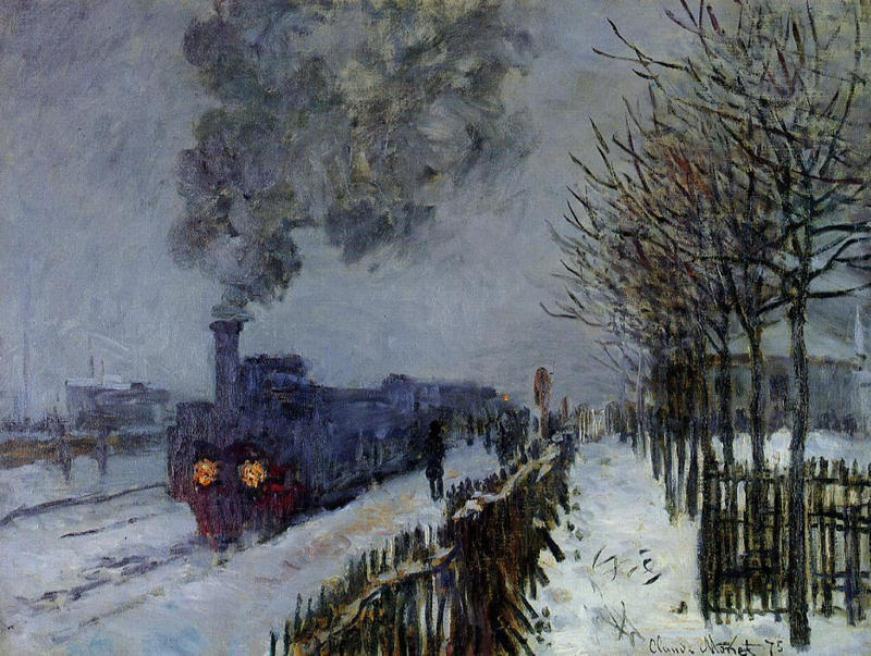 Monet Oil Paintings Train in the Snow or The Locomotive 1875