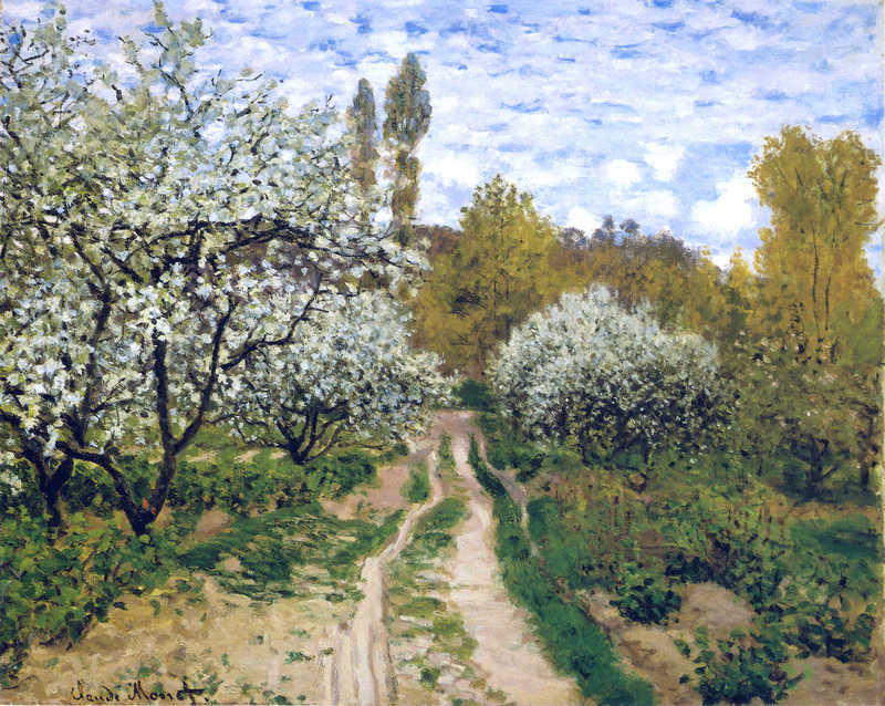 Cloude Monet Oil Paintings Trees in Bloom 1872