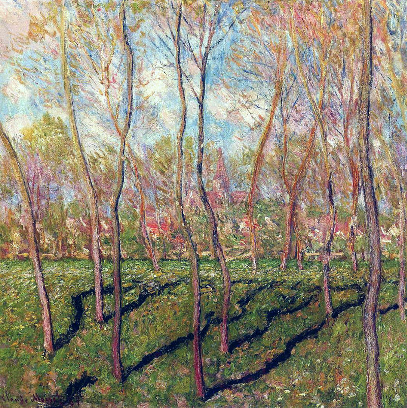 Monet Paintings Trees in Winter, View of Bennecourt 1887
