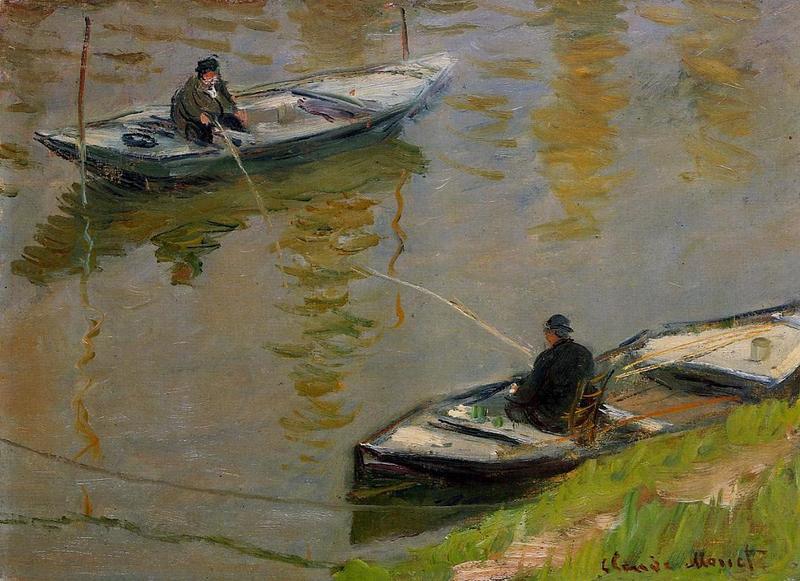 Cloude Monet Oil Paintings Two Anglers 1882