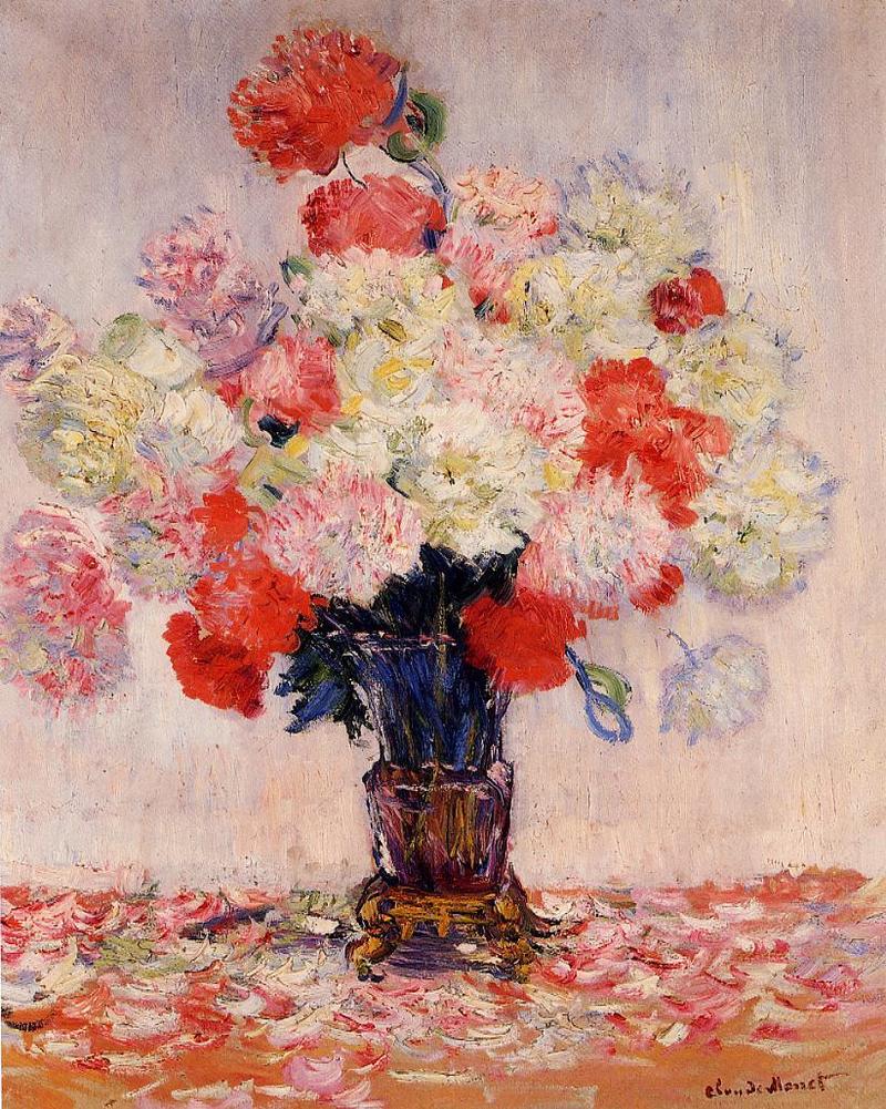 Cloude Monet Oil Paintings Vase of Peonies 1882