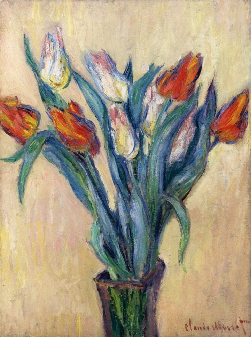 Cloude Monet Oil Paintings Vase of Tulips 1885