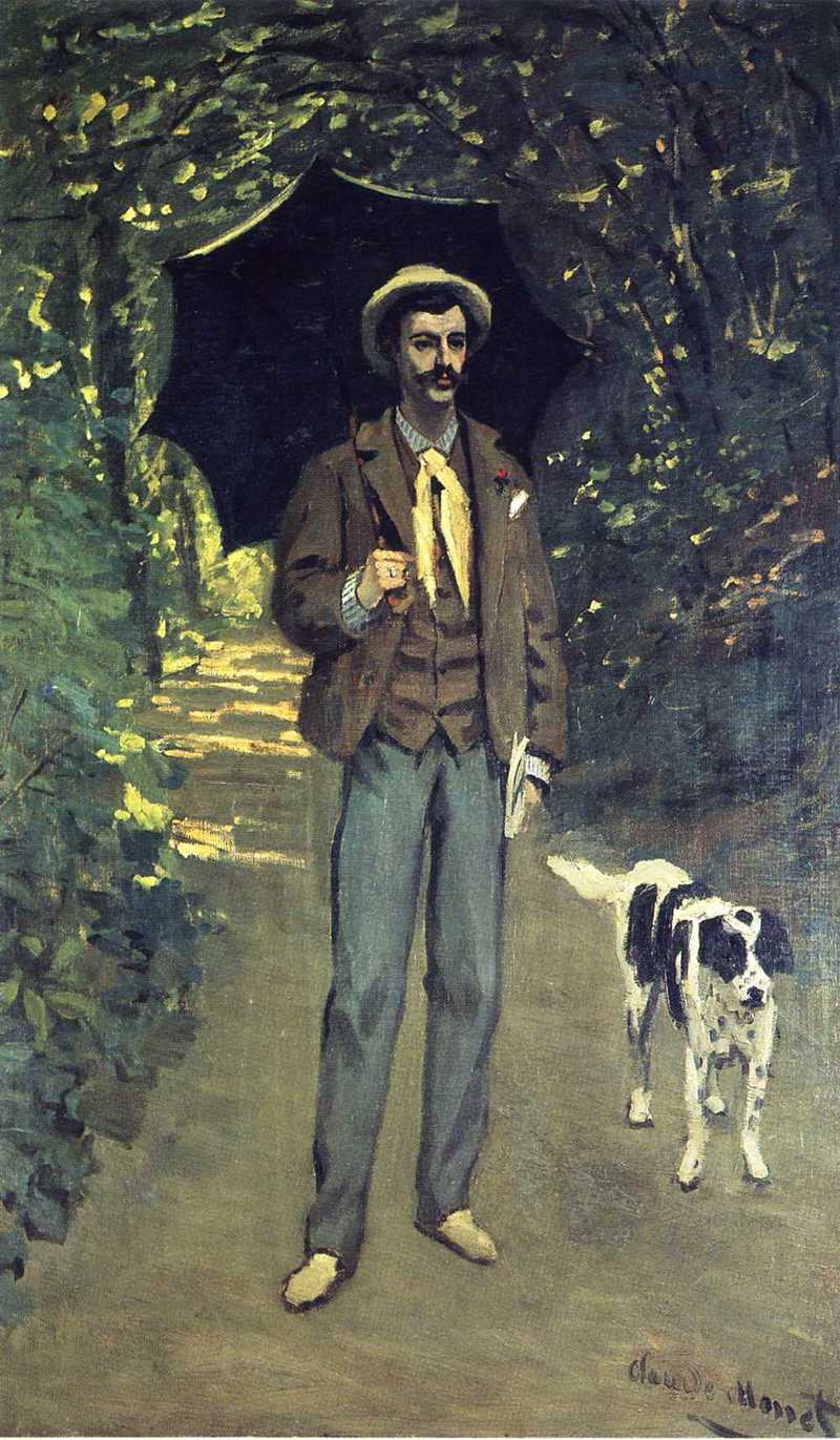 Cloude Monet Oil Paintings Victor Jacquemont Holding a Parasol