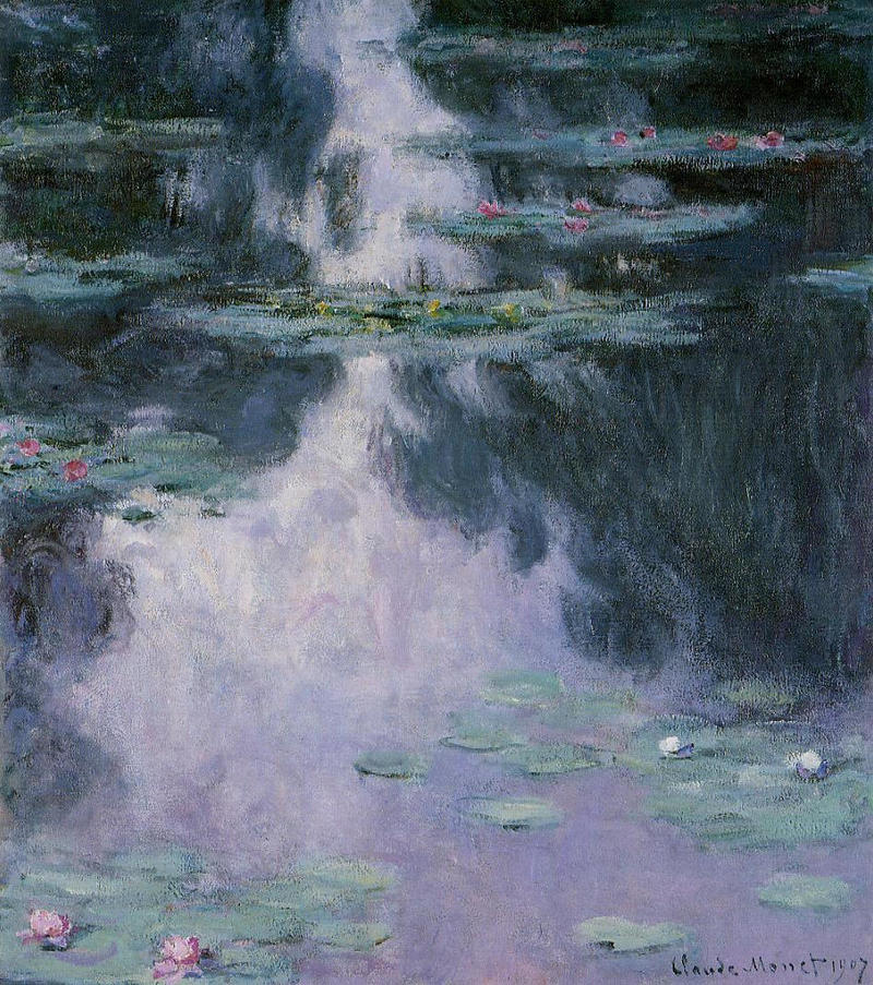 Monet Painting Water Lilies or Nympheas 1907