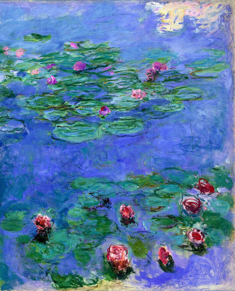 Cloude Monet Paintings Water Lilies Red 1914-1917