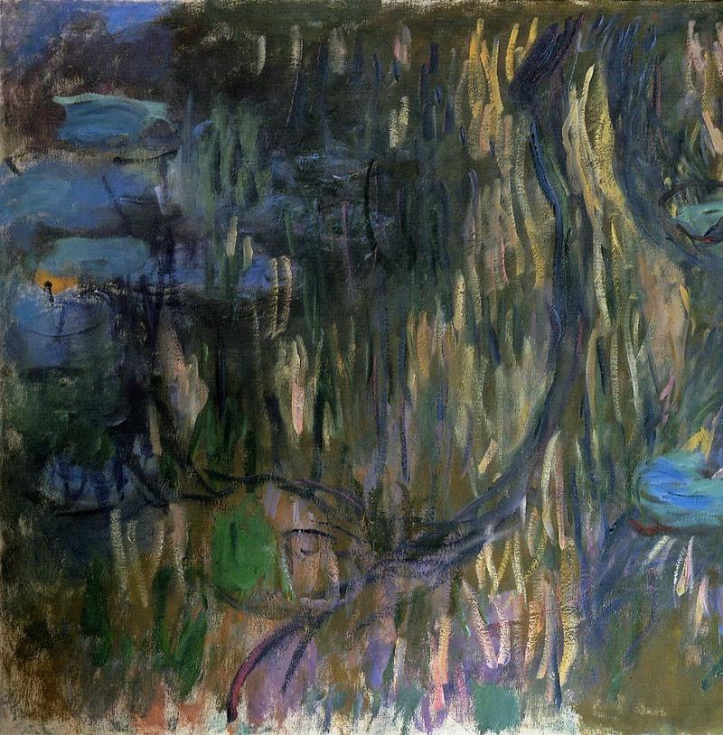 Water Lilies, Reflections of Weeping Willows left half 1919