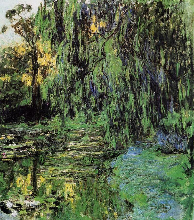 Monet Painting Weeping Willow and Water-Lily Pond