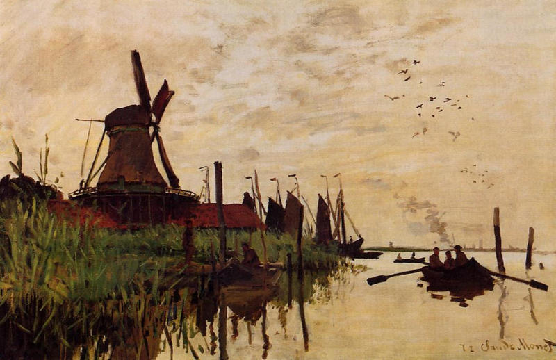 Monet Oil Paintings Windmill at Zaandam 1871