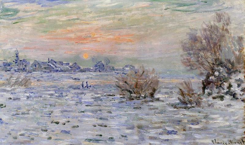Cloude Monet COil Paintings Winter on the Seine, Lavacourt 1880