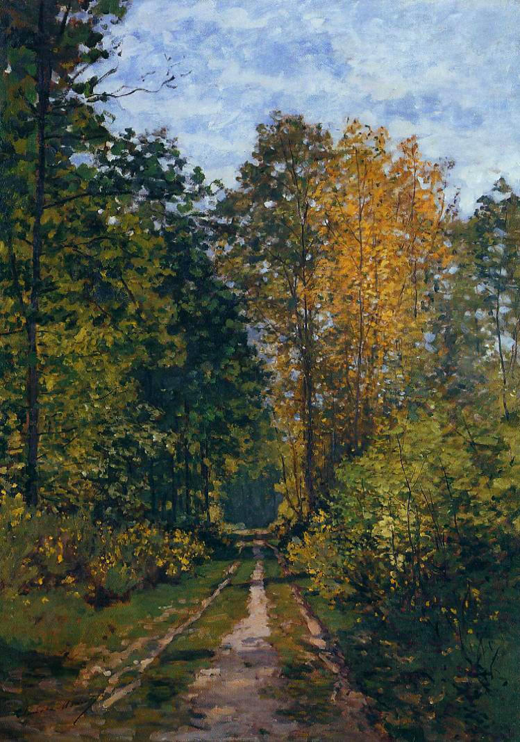 Cloude Monet Oil Paintings Wooded Path 1865