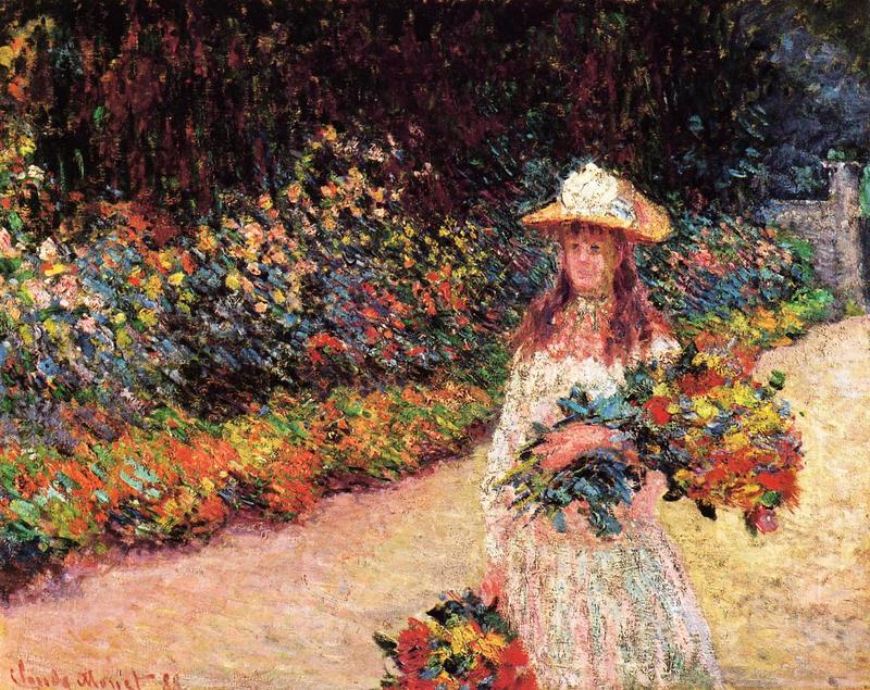 Monet Oil Paintings Young Girl in the Garden at Giverny 1888