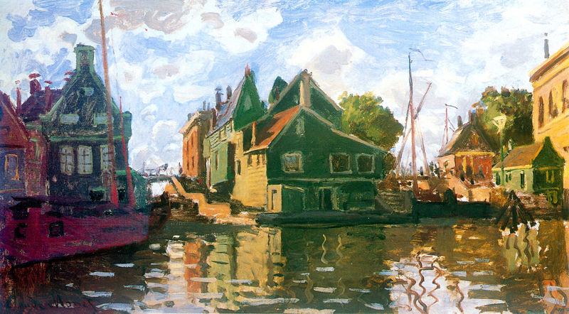 Cloude Monet Classical Oil Paintings Zaandam, Canal 1871