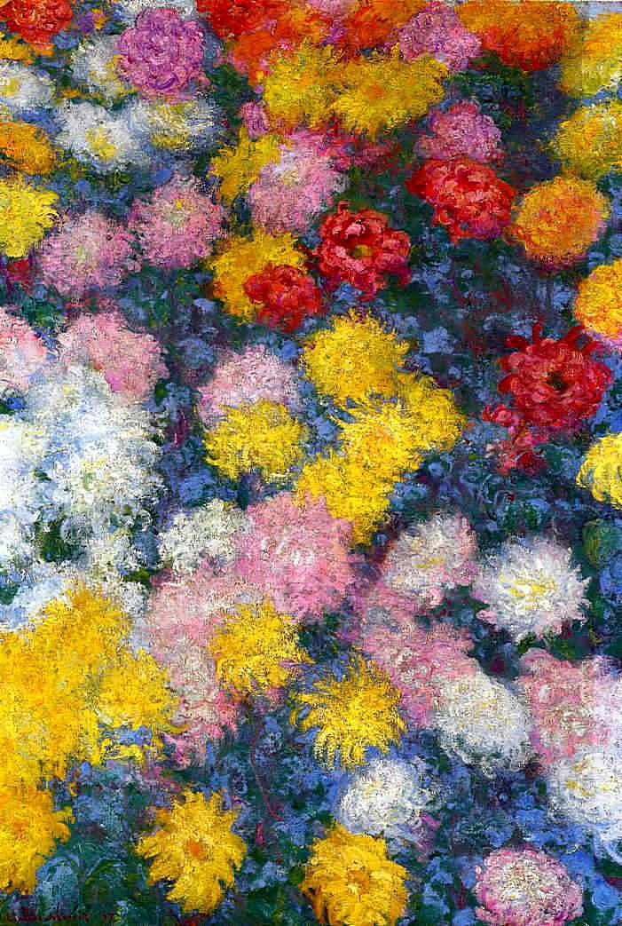Cloude Monet Classical Oil Paintings Chrysanthemums 1897