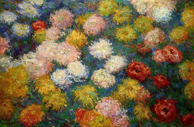 Cloude Monet Classical Oil Paintings Chrysanthemums 2 1897