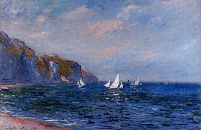 Monet Oil Paintings Cliffs and Sailboats at Pourville 1882