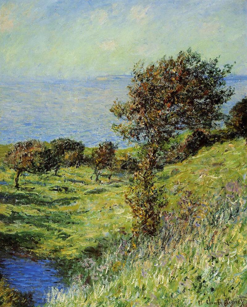 Monet Oil Painting Cliffs of Varengeville, Gust of Wind 1881