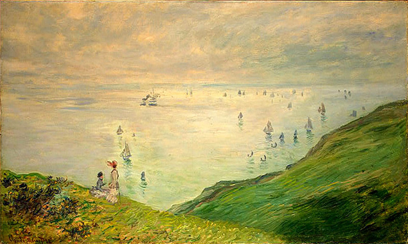 Cloude Monet COil Paintings Cliffs Walk at Pourville 1882