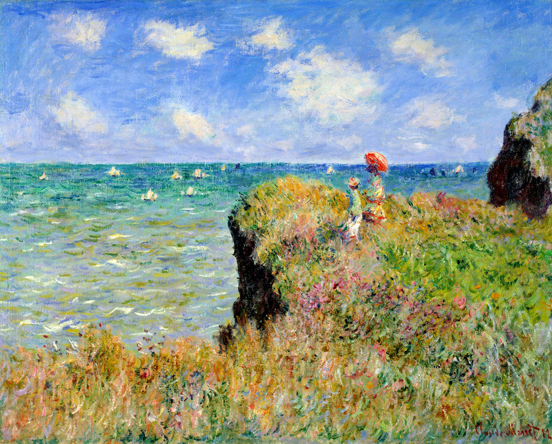Monet Oil Painting Clifftop Walk at Pourville 1882