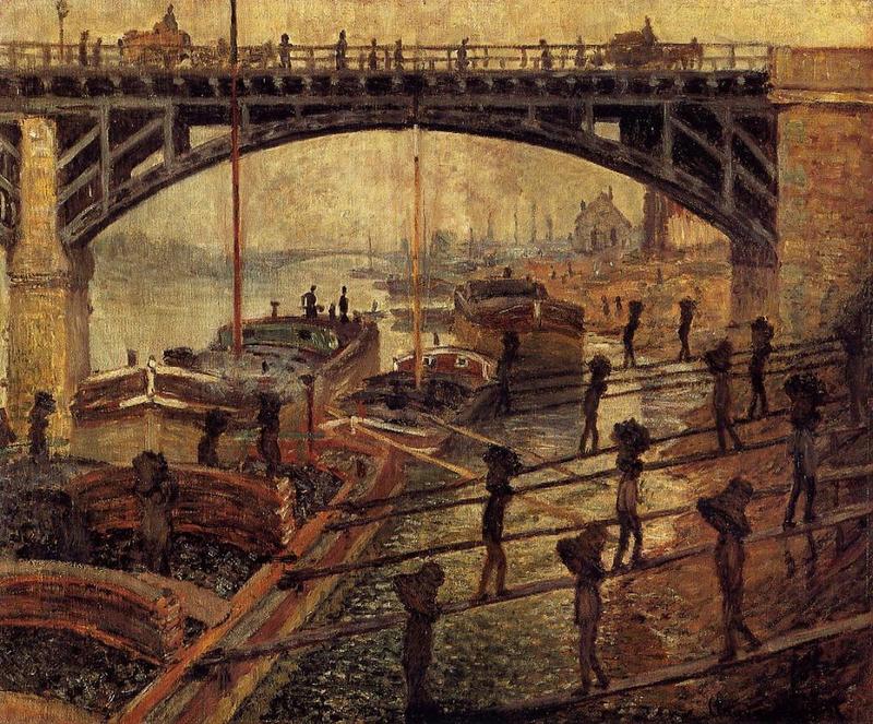 Monet Oil Painting Coal Dockers 1875