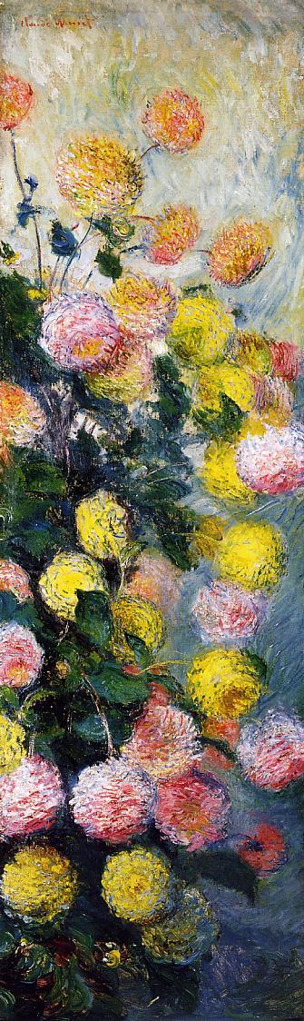 Cloude Monet Classical Oil Paintings Dahlias 3 1883