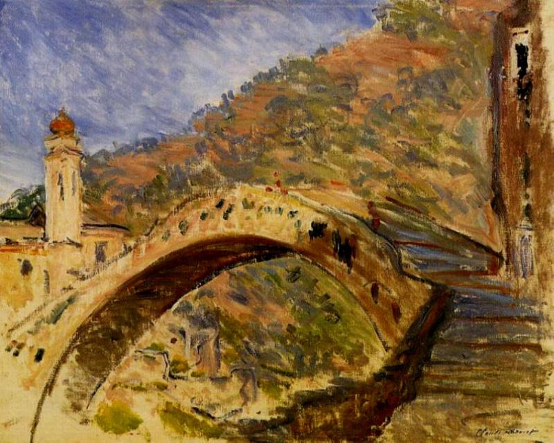Monet Oil Painting Dolceacqua, Bridge 1884