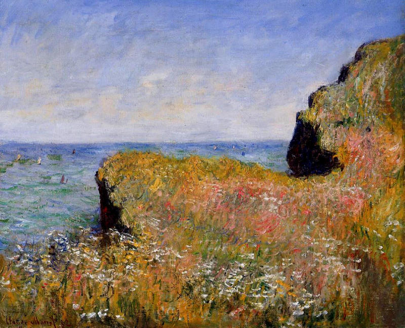 Monet Oil Painting Edge of the Cliff, Pourville 1882